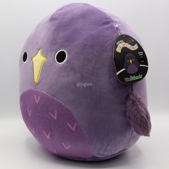 12" VeeFriends Karma Kiwi Purple Bird Select Series Squishmallows Plush Toy - Picture 3 of 7